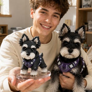 Custom Human and Pet Figurine from Photo, Personalized Dog Cat Statue, Handmade Resin Keepsake Gift, Pet Memorial Decor for Pet Lovers Gift image 1