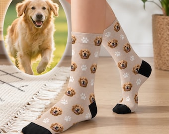 Custom Pet Photo Socks, Personalized Pet Socks, Custom Dog Socks, Custom Cat Socks, Fathers Day Gift, Cat Dad Gift, Dog Face Socks, Pet Dad