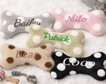 Custom Plush Dog Bone Toy with Embroidered Name, Personalized Pet Name Bone Toy, Puppy Gift Idea, New Dog Gift,Gift for Dog Mom,Dog Toy Gift