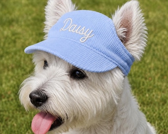Custom Corduroy Dog Hat, Personalized  Embroidered Pet Name Baseball Caps, Dog Lover Gift, Dog Photo Prop, Unique Pet Gift, Dog Mom Present