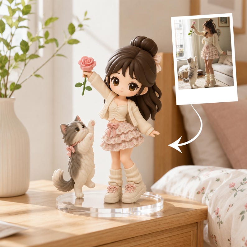Custom Human and Pet Figurine from Photo, Personalized Dog Cat Statue, Handmade Resin Keepsake Gift, Pet Memorial Decor for Pet Lovers Gift image 11