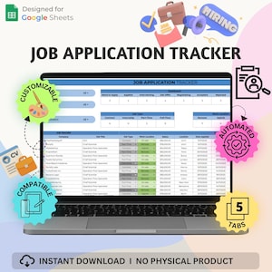 Job Application Tracker | Excel & Google Sheets Template (Digital Download)