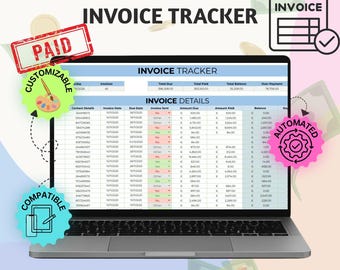Sjabloon Factuurtracker Google Spreadsheets Excel Digitale download boekhoudspreadsheet Tool voor bedrijfsbeheer
