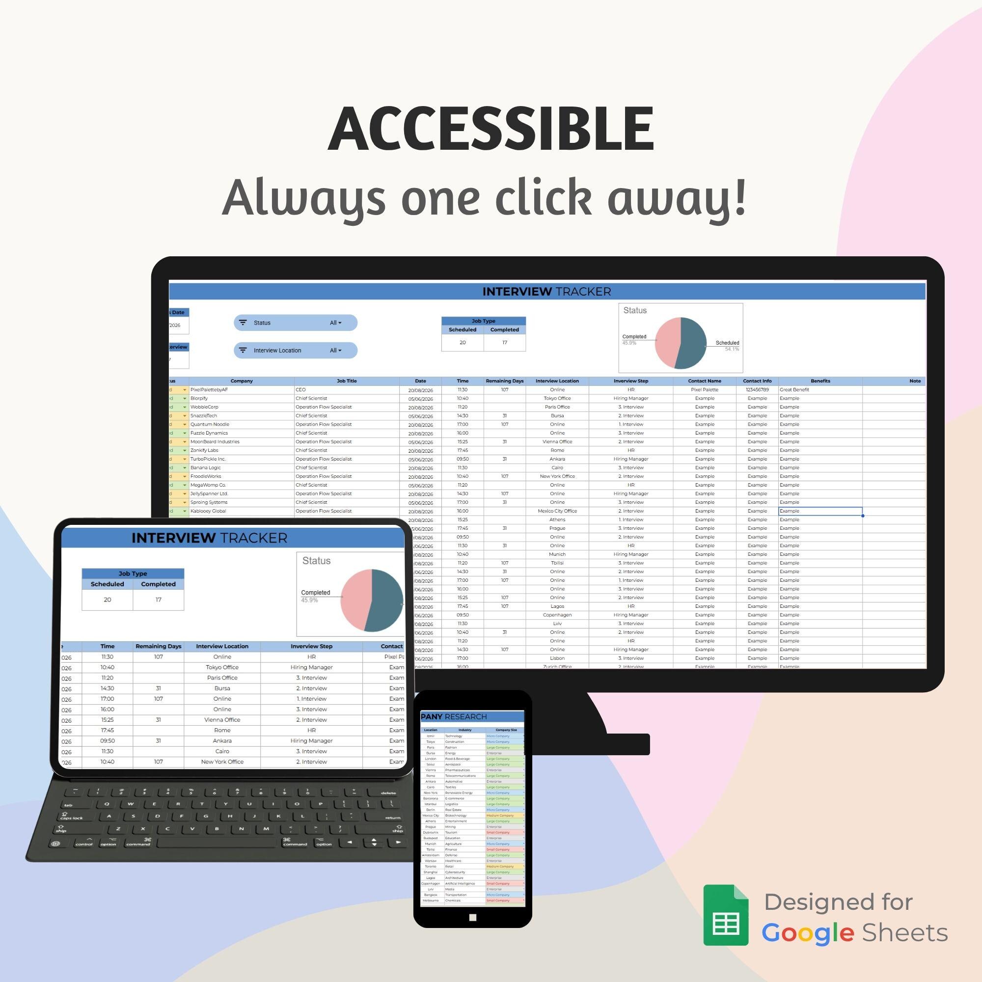 Job Application Tracker | Excel & Google Sheets Template (digital ...