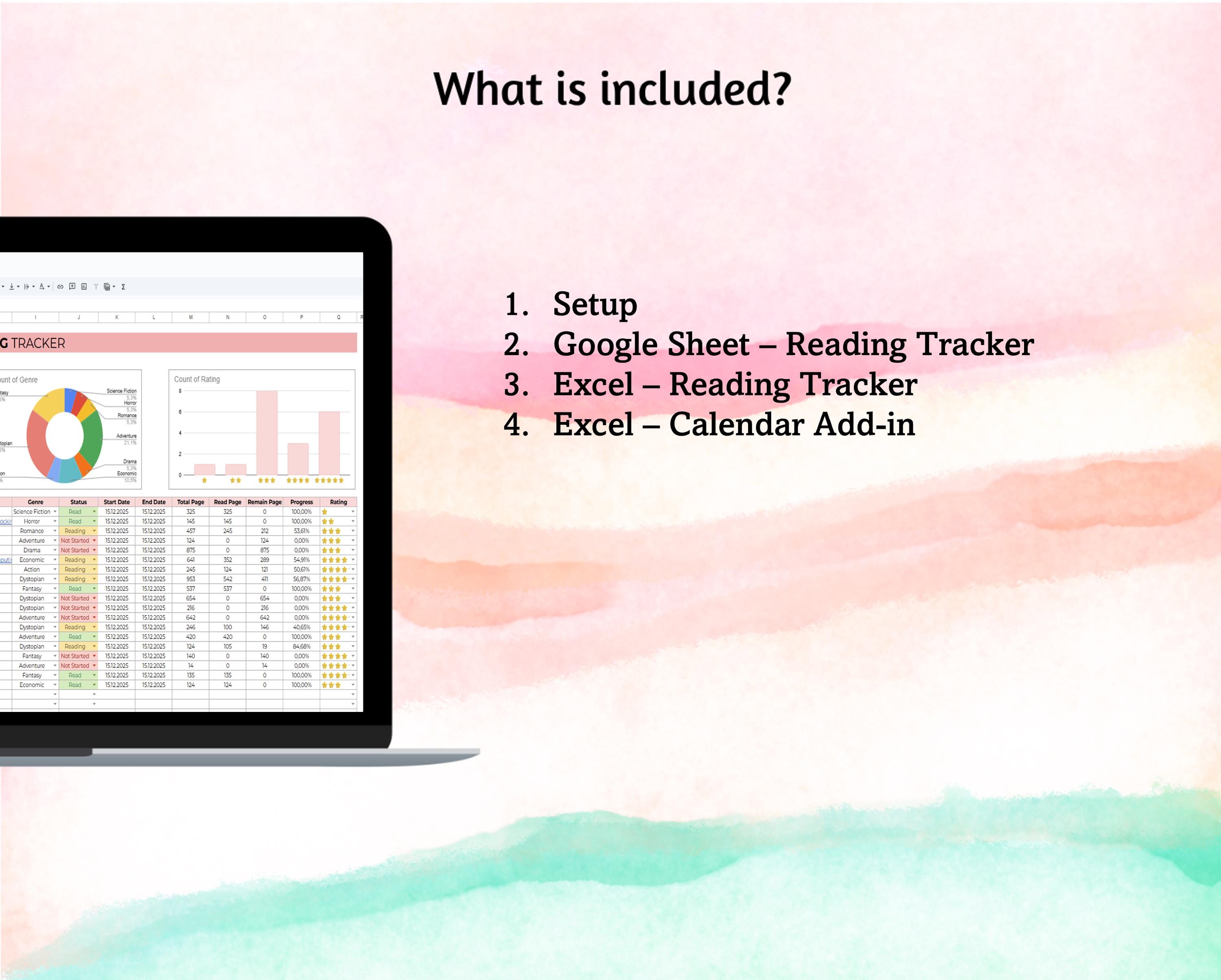 Reading Plan Spreadsheet Example Reading Tracker Spreadsheet Template | Digital Book Log Journal for ...