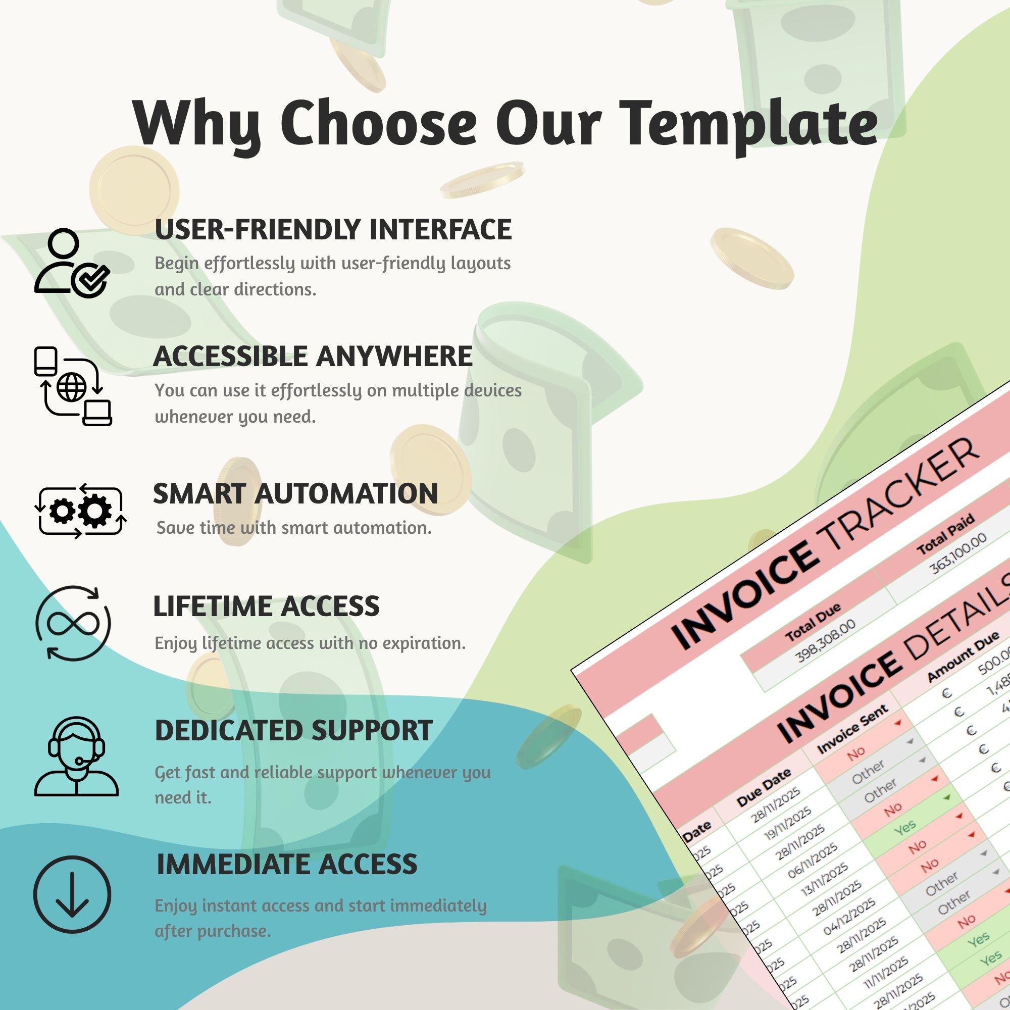 Invoice Tracker Template Google Sheets Excel Digital Download ...