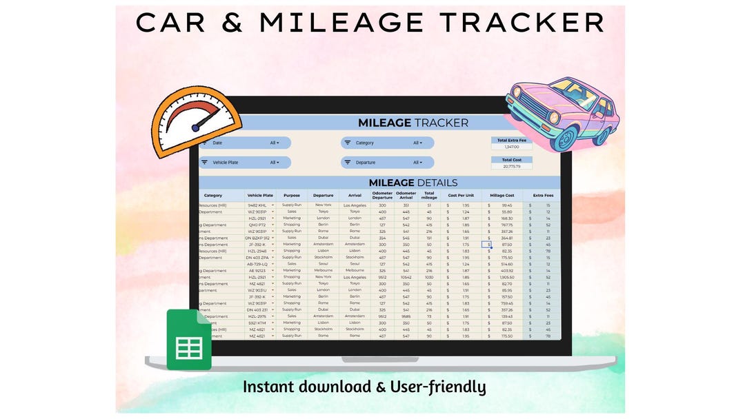 Vehicle Mileage Tracker Log With Expenses, Fuel & Maintenance ...