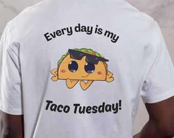 Camiseta gráfica de tacos / Camiseta de algodón para amantes de la comida