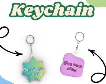 Llavero de peluche con foto personalizada / Accesorio mini con forma personalizada