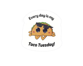 Calcomanía de vinilo de taco / Calcomanía de personaje divertido