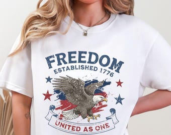 USA 250th Anniversary Shirt Freedom Eagle 1776 Tee Patriotic 4th of July Comfort Colors® Graphic T-Shirt