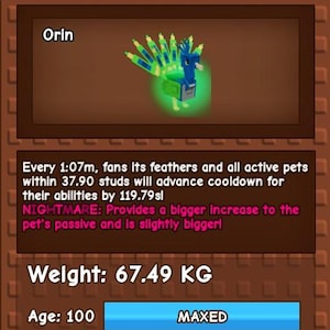 Huge Nightmare Peacock in Grow A Garden