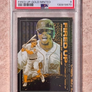 2019 Topps Fire Fired Up-Gold w #FIU13 Mookie Betts POP 1 PSA 9 Mint Los Angeles Dodgers
