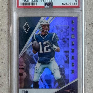 2019 Panini Phoenix Tom Brady Purple Prizm #d/149 PSA 9 Mint New England Patriots