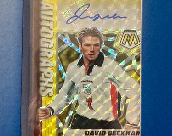 2021-22 Panini Mosaic World Cup David Beckham 1/1 Gold Fluorescent