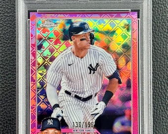 2023 Topps Chrome Logofractor Aaron Judge Pink #d/199 PSA 9 Mint New York Yankees