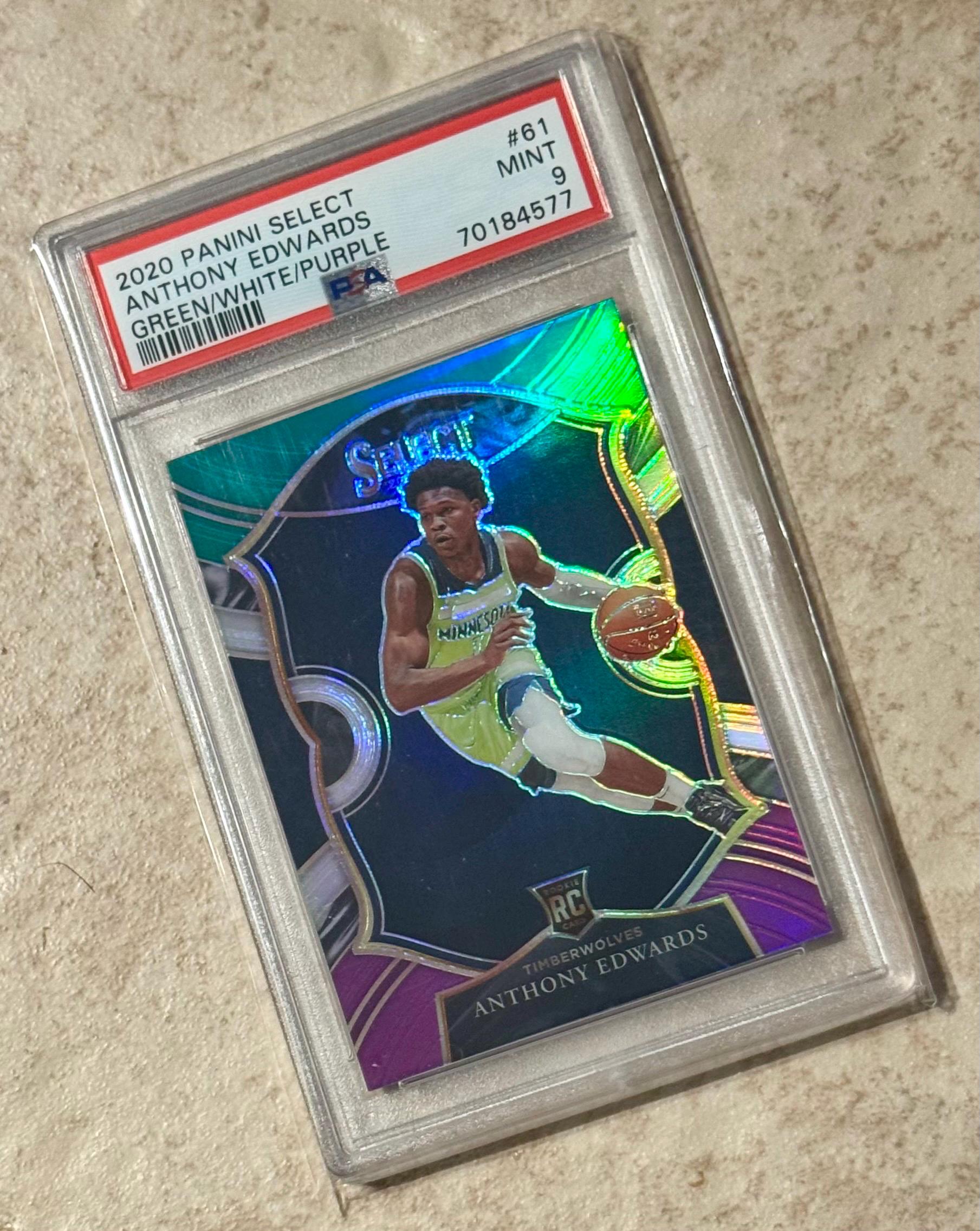 2020 Select Concourse #61 Green White Purple Prizm Anthony Edwards