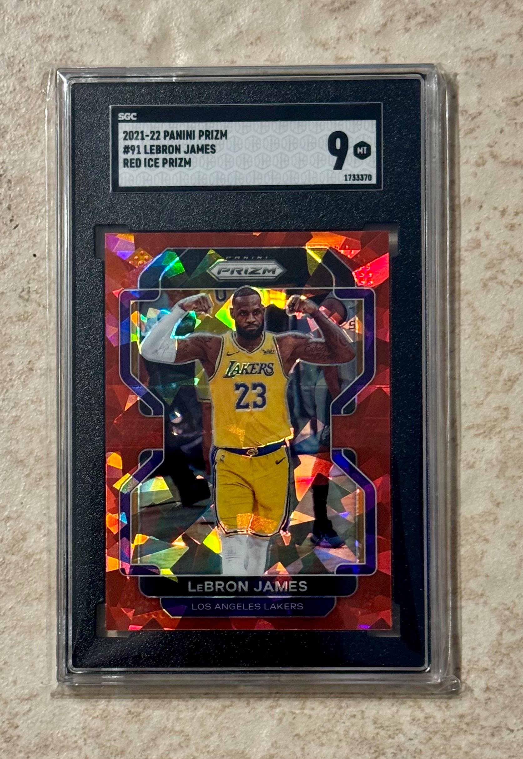 Lebron James 2021 Panini Prizm Red Ice #91 SGC 9 Mint Los Angeles