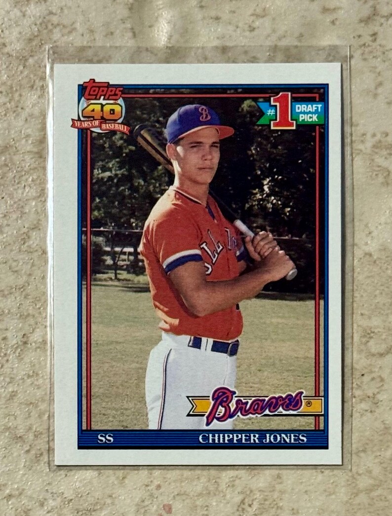 1991 Topps Chipper Jones #333 Rookie Card RC Atlanta Braves - Etsy