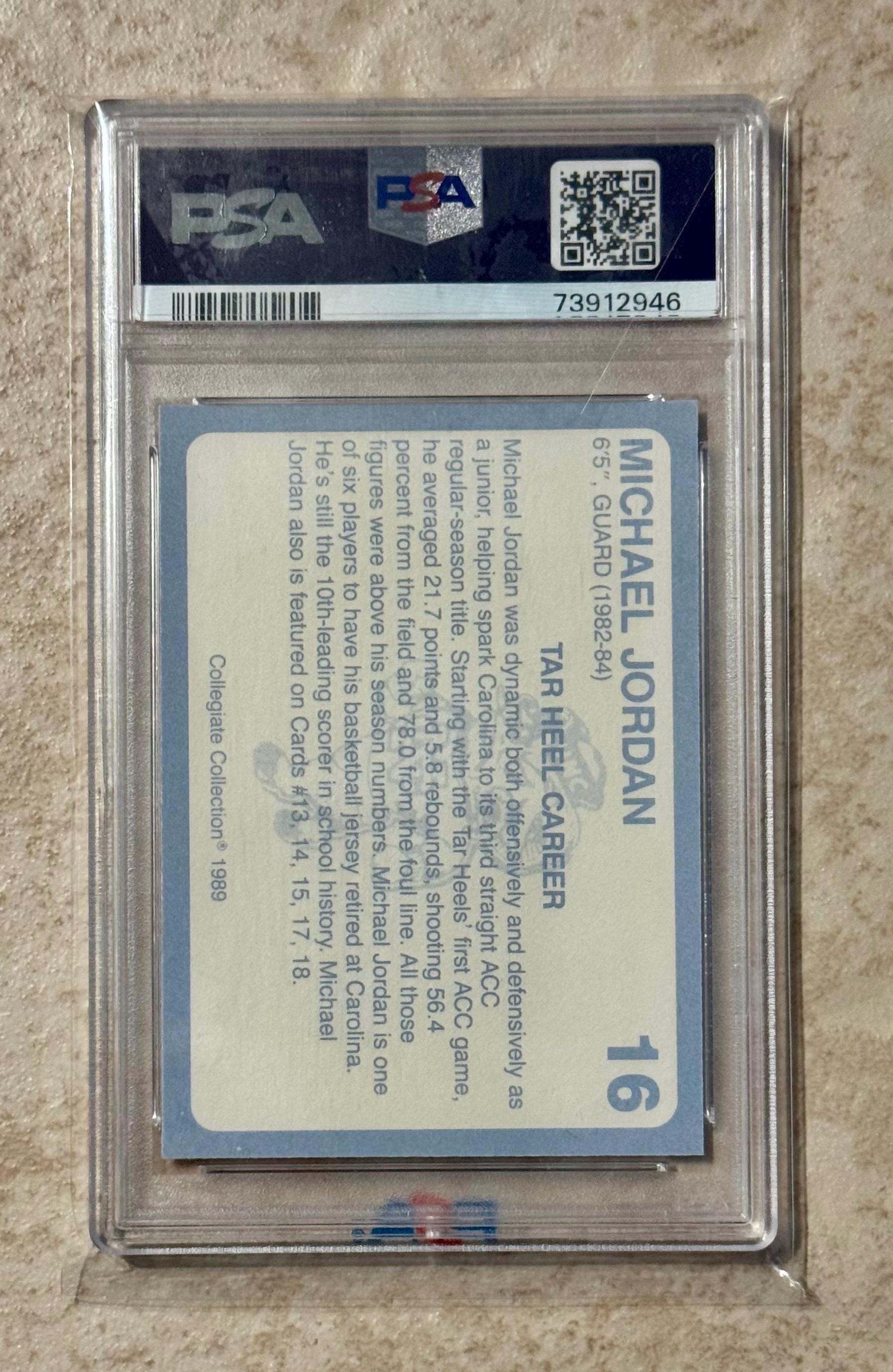 1989 Collegiate Collection North Carolina #16 Michael Jordan PSA