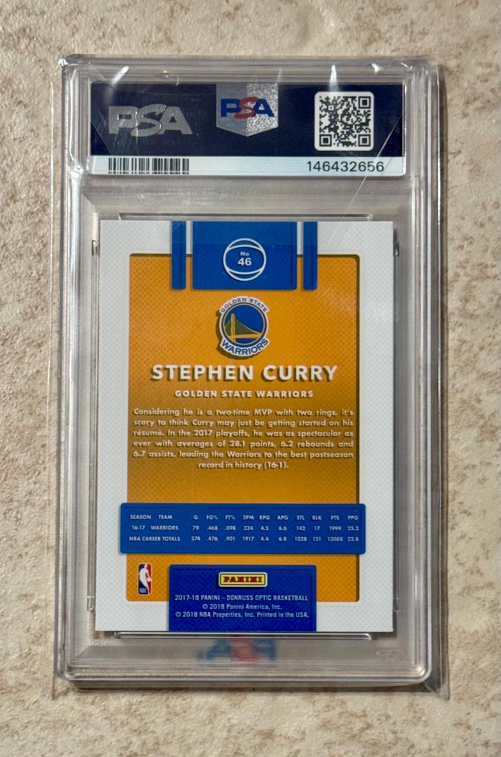 2017-18 Donruss Optic #46 Stephen Curry Golden State Warriors PSA 