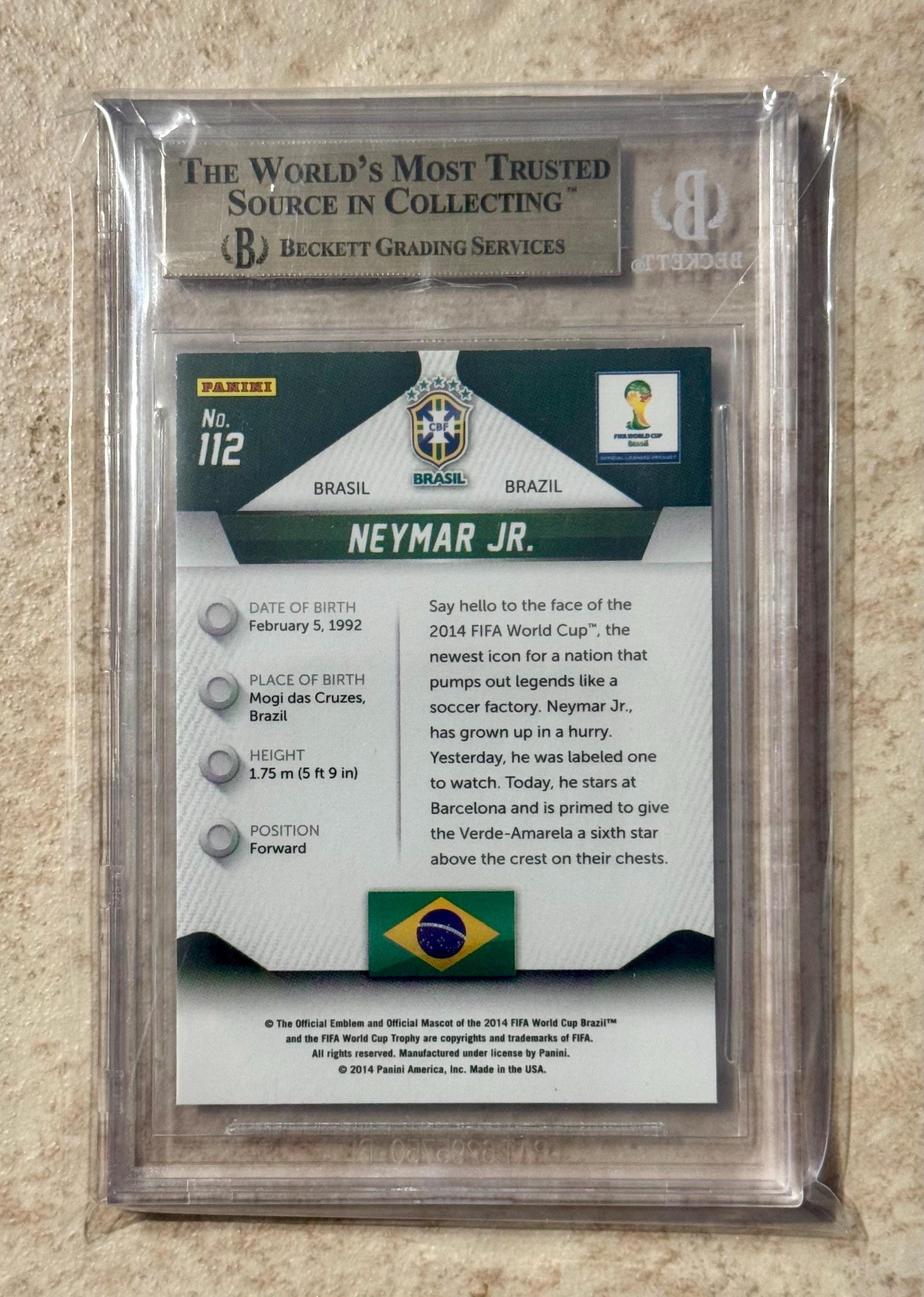 2014 Prizm World Cup Neymar Jr. #112 BGS 9.5 Gem Mint Brazil - Etsy