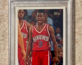 Tarjeta de novato Topps Allen Iverson n.° 171 de 1996-97, PSA 8, RC