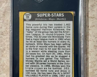 1968 Topps # 490 Super Stars Mickey Mantle Willie Mays Harmon