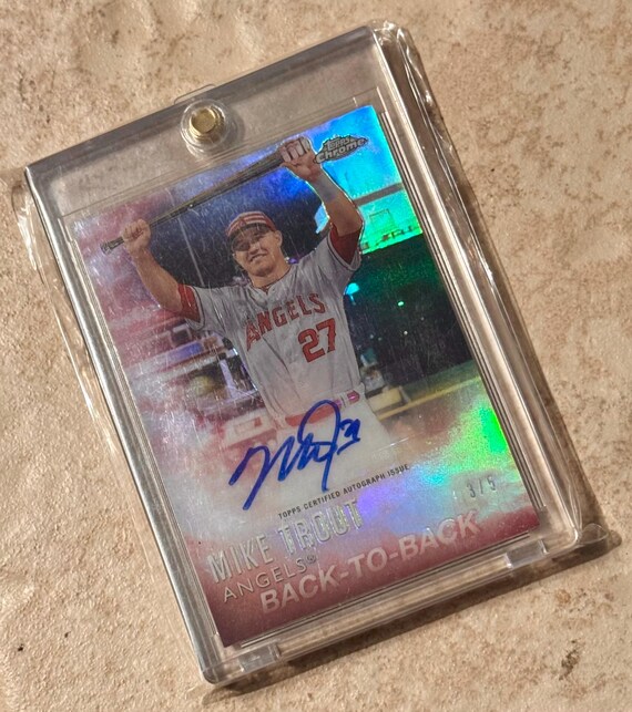2016 Topps Factory Set Mike Trout Chrome Refractor MT4 Back to