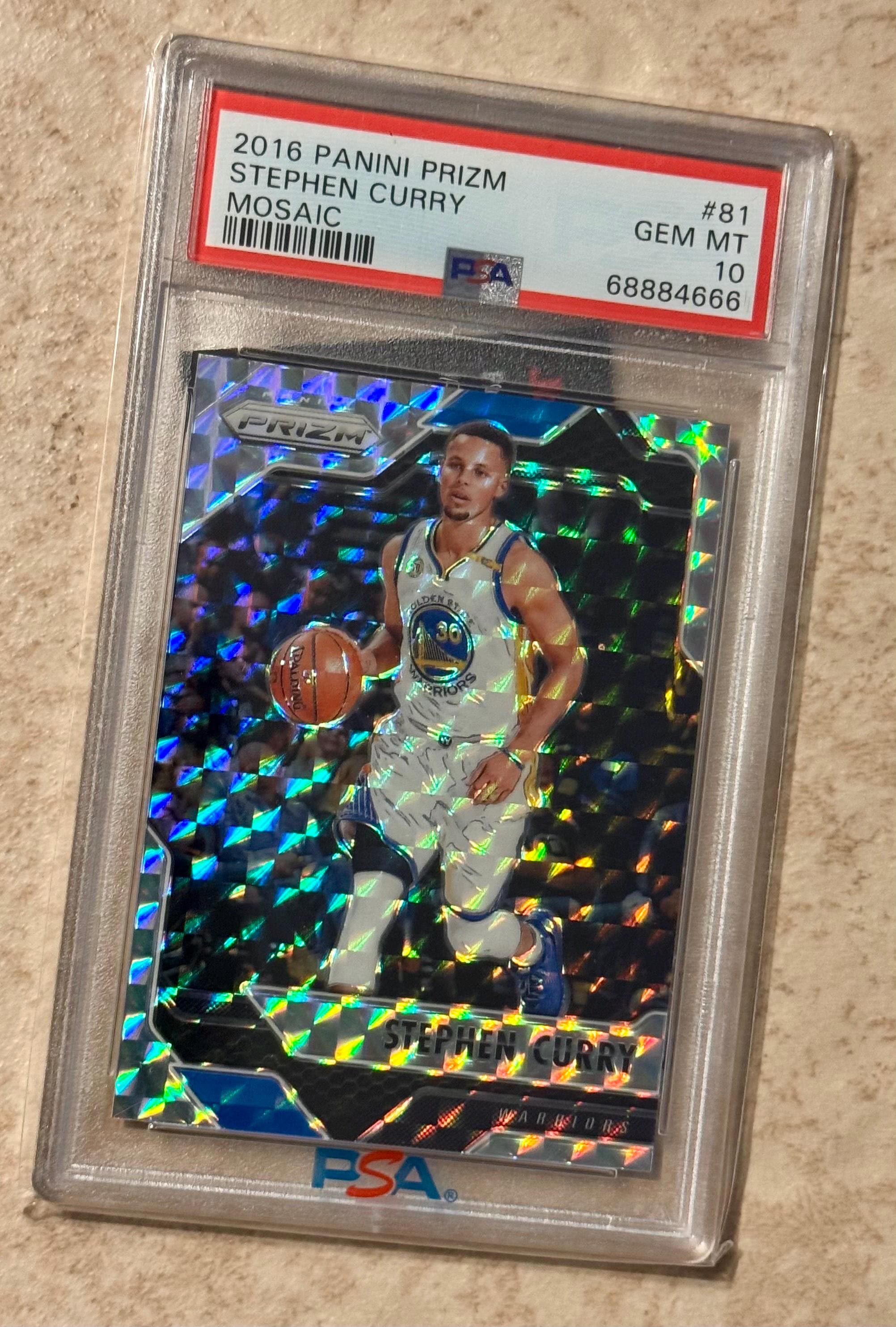 Stephen Curry 2016 Panini Prizm #81 Silver Mosaic PSA 10 Gem Mint