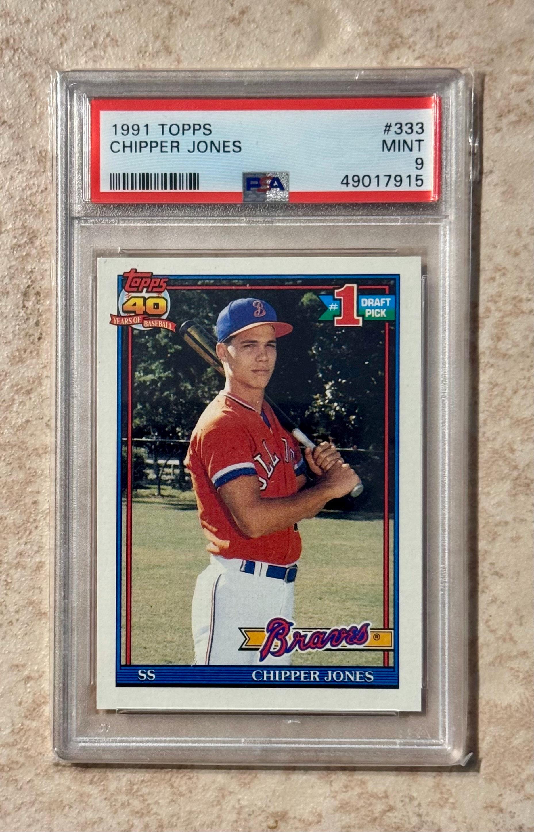 1991 Topps Chipper Jones #333 PSA 9 Mint Rookie Card RC Atlanta