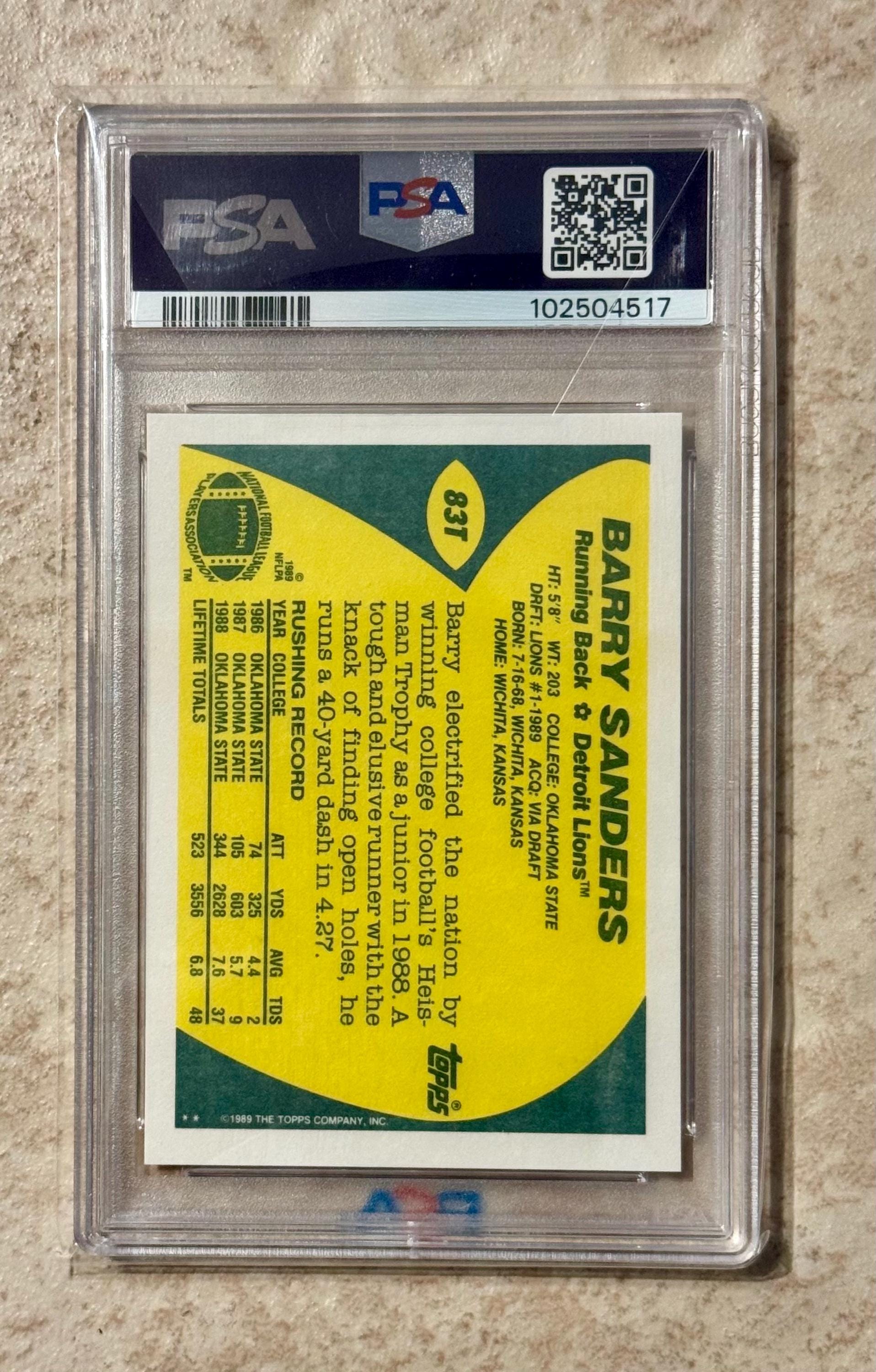 1989 Topps Traded Barry Sanders #83T PSA 8.5 Rookie RC HOF - Etsy