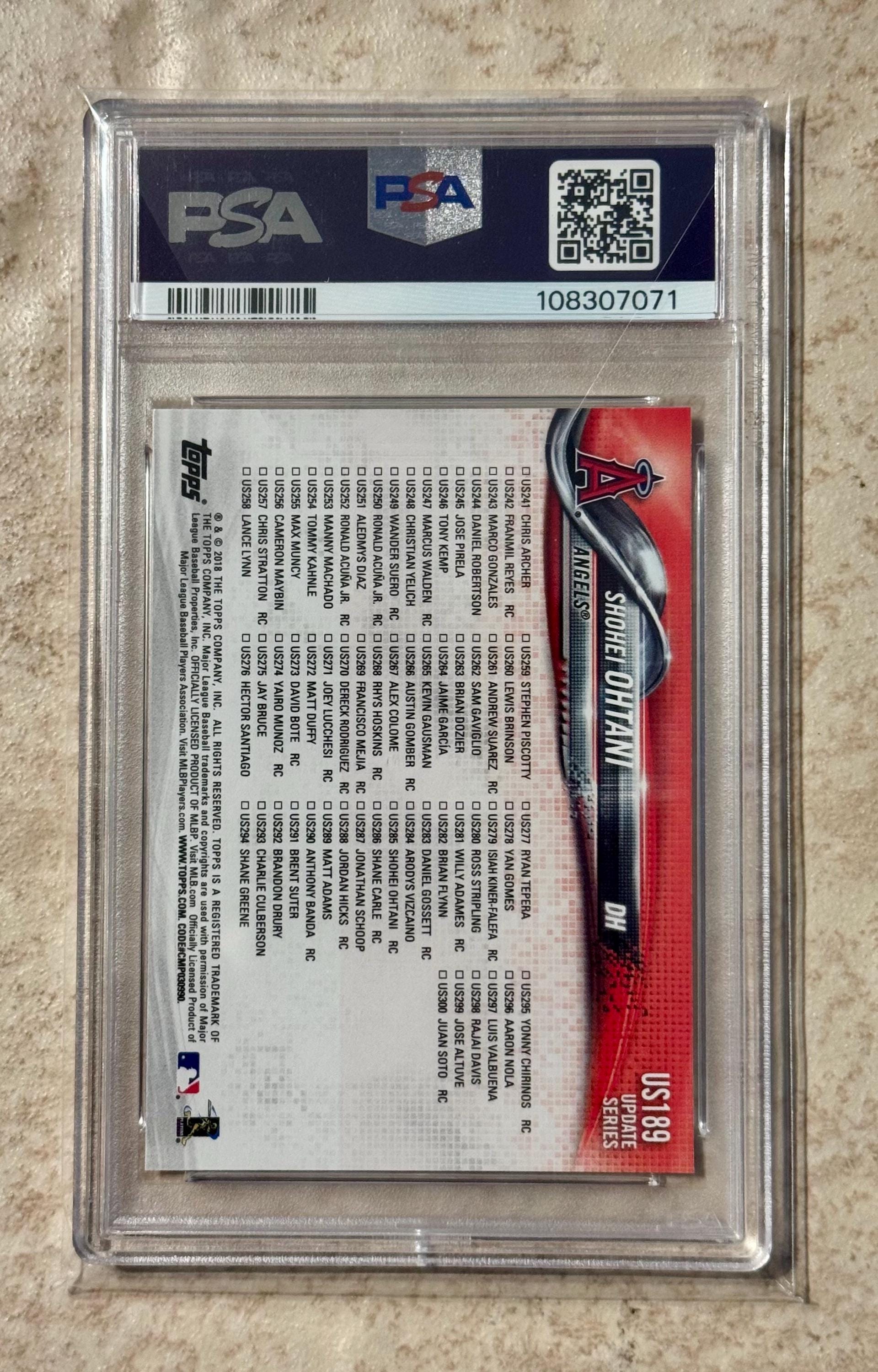 2018 Topps Update Shohei Ohtani #US189 PSA 9 Mint - Etsy