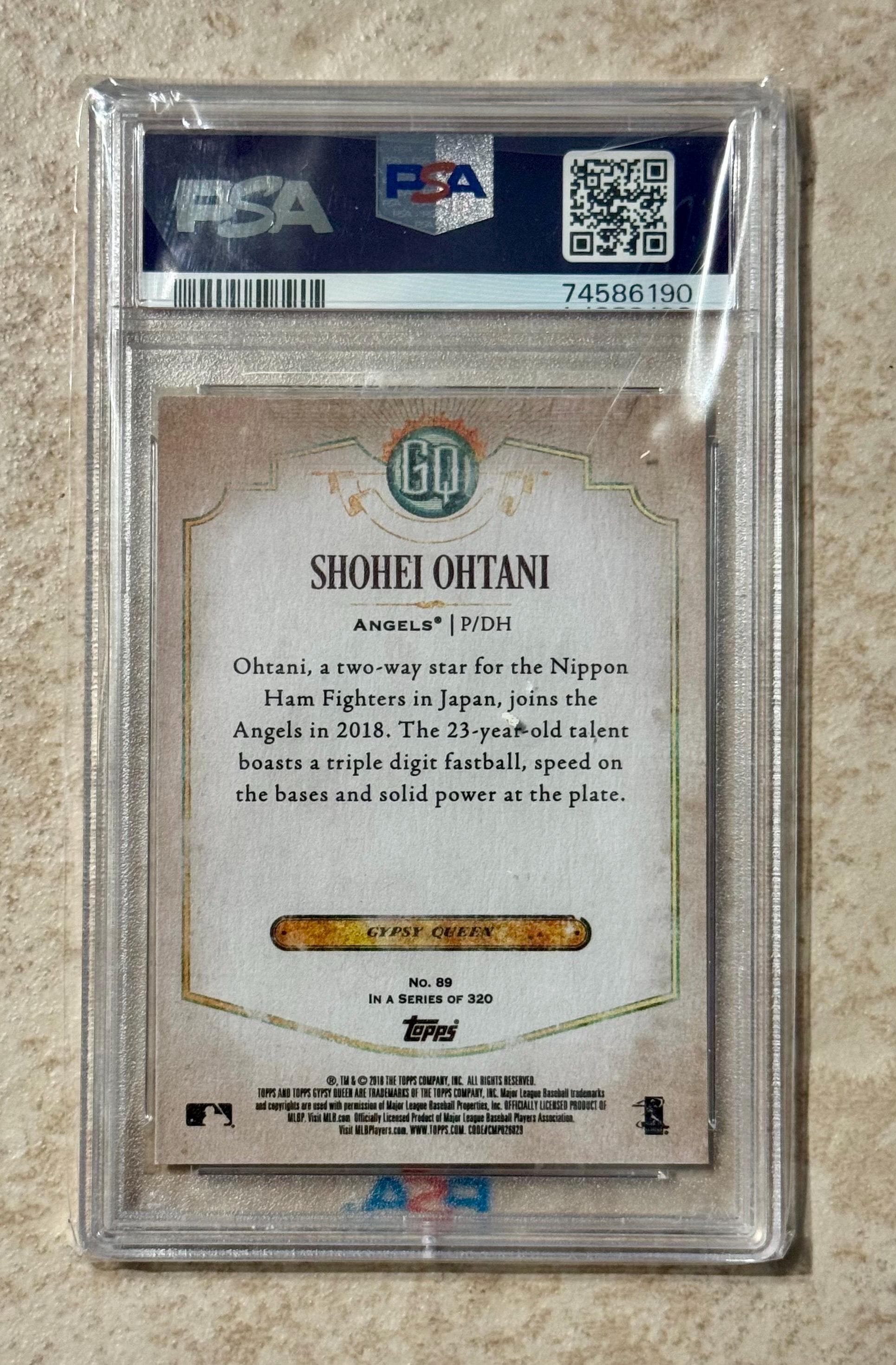 2018 TOPPS Shohei Ohtani Gypsy Queen RC Rookie Card #89 PSA 9 Mint