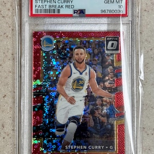 2017 Donruss Optic Stephen Curry Fast Break Prizm Red #d/85 PSA 10 Gem Mint Golden State Warriors