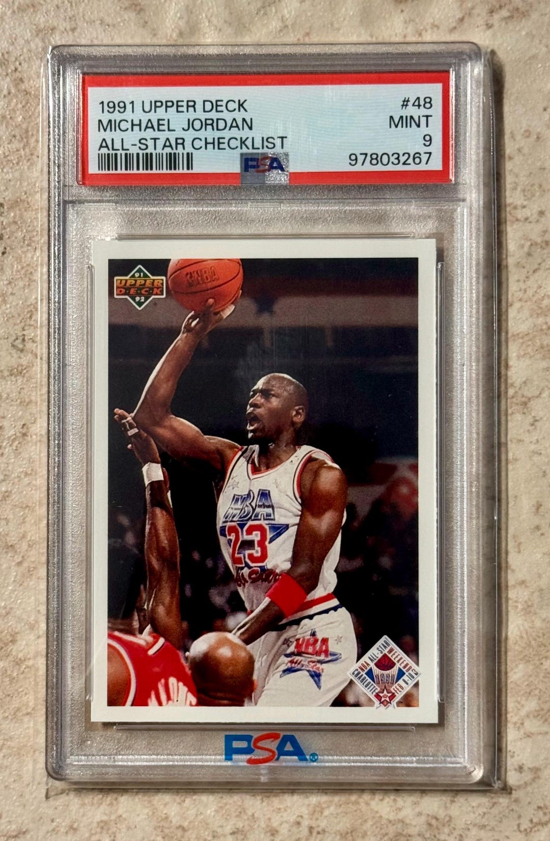 1991 Upper Deck All-star Checklist #48 Michael Jordan PSA 9 Mint