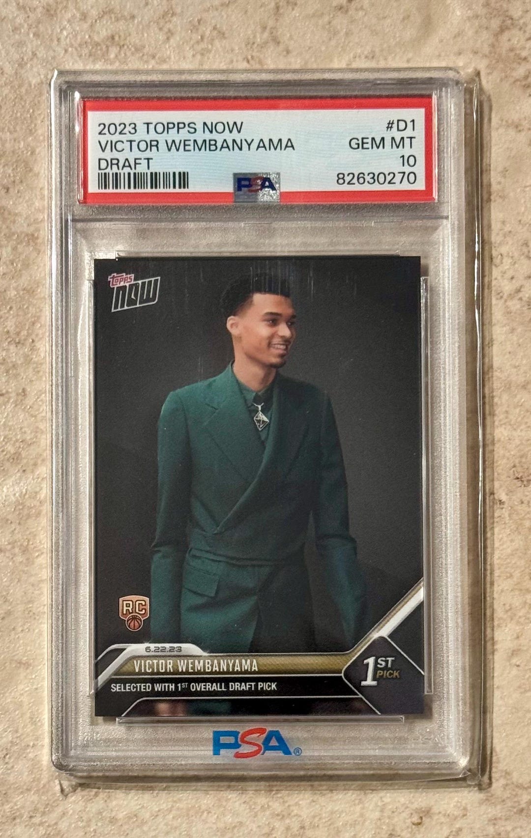 2023 Topps Now Wembanyama ルーキーカードPGI 10 2023 Topps Now Victor Wembanyama Draft #D1 PSA 10 Gem Mint Rookie