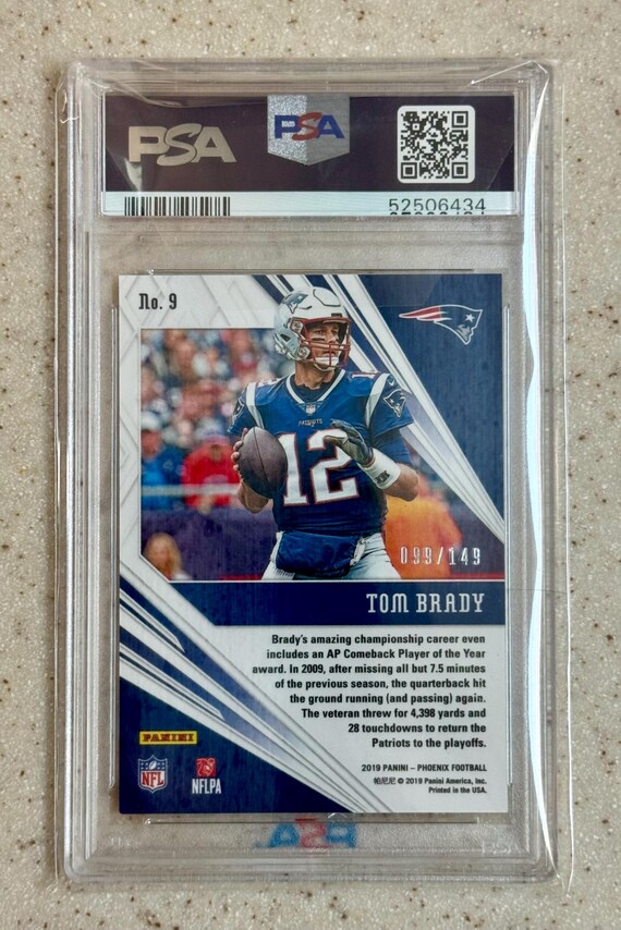 2019 Panini Phoenix Tom Brady Purple Prizm #d/149 PSA 9 Mint New