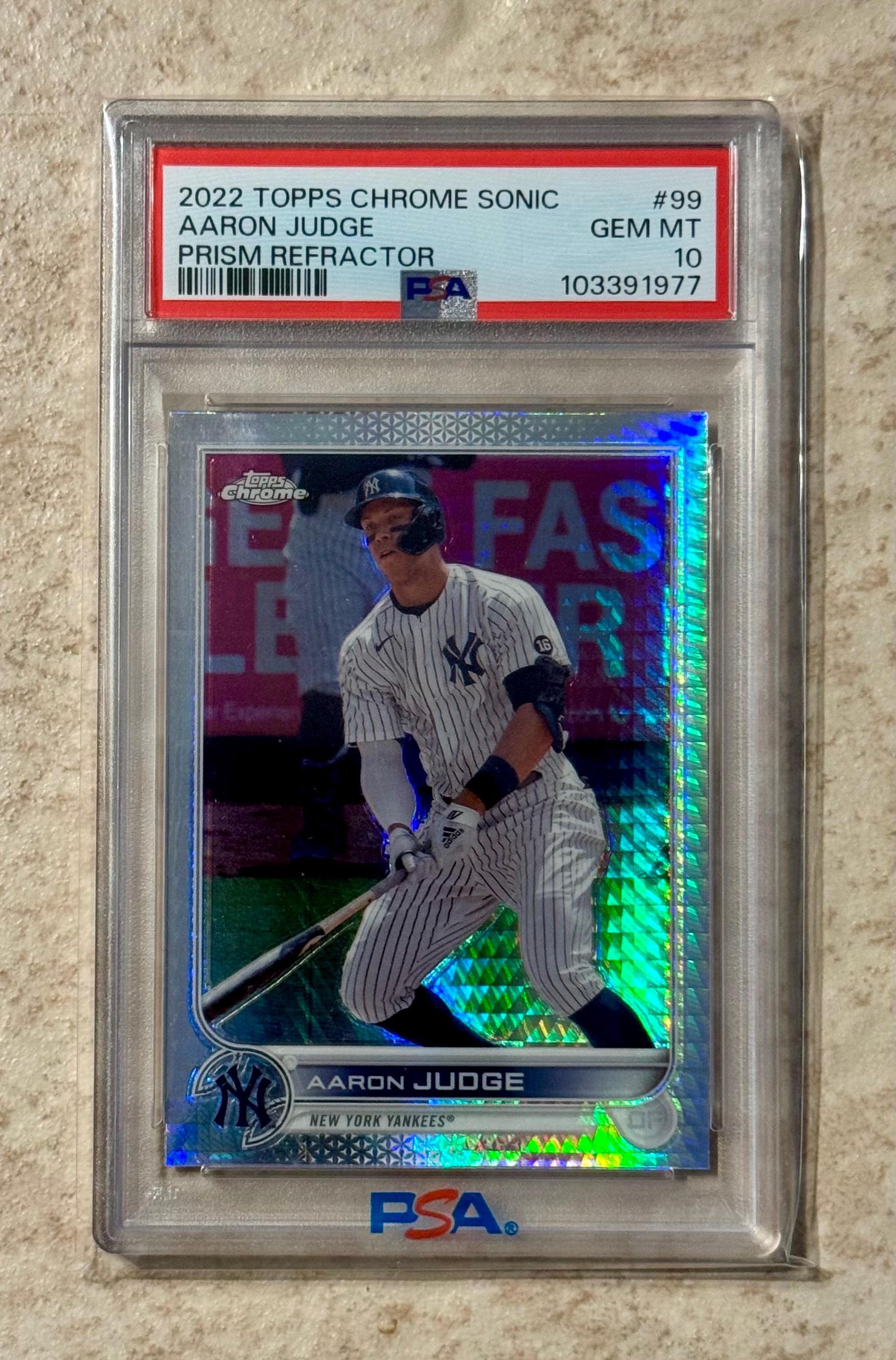 Aaron Judge 2022 Topps Chrome Sonic #99 Prizm Refractor PSA 10 Gem 