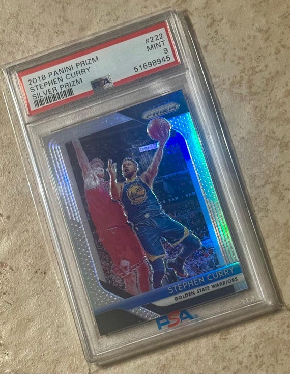 Stephen Curry 2018 Panini Prizm Silver #222 PSA 9 Mint Golden