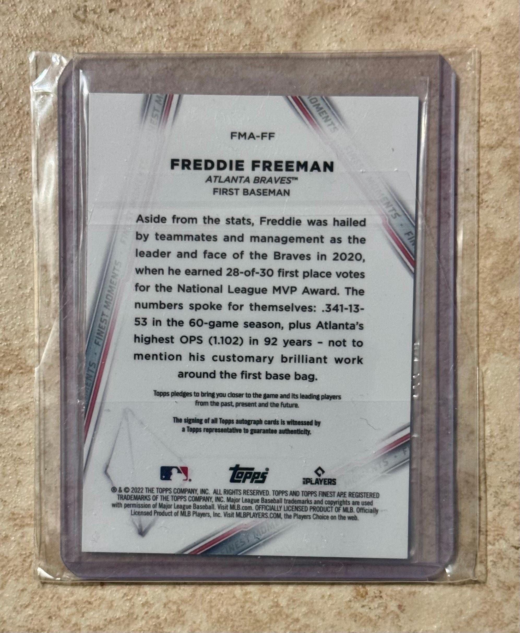 2022 Topps Finest Refractor Freddie Freeman #FMA-FF Certified
