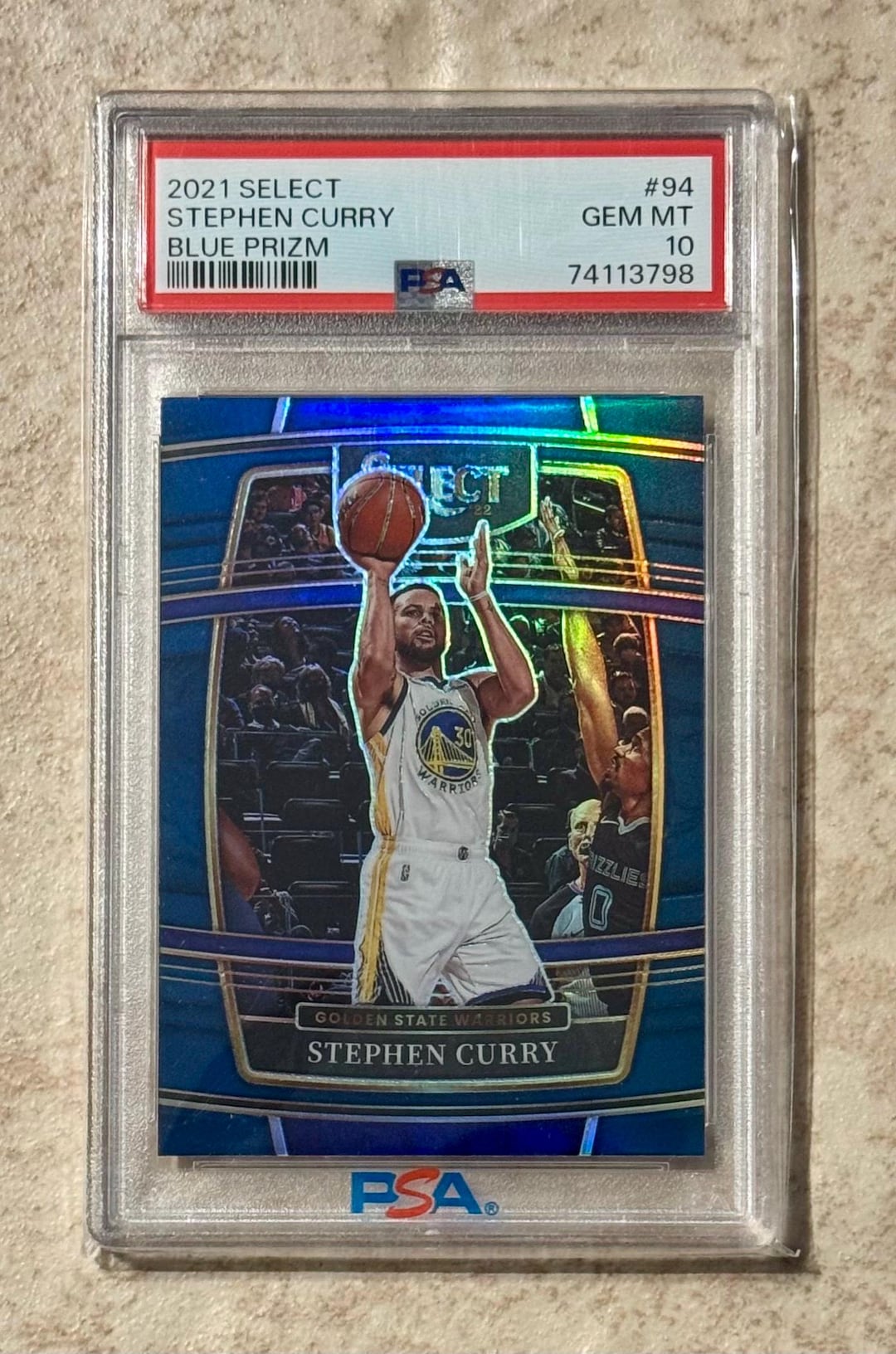 2021 Select Stephen Curry #94 Blue Prizm Warriors PSA 10 Gem Mint