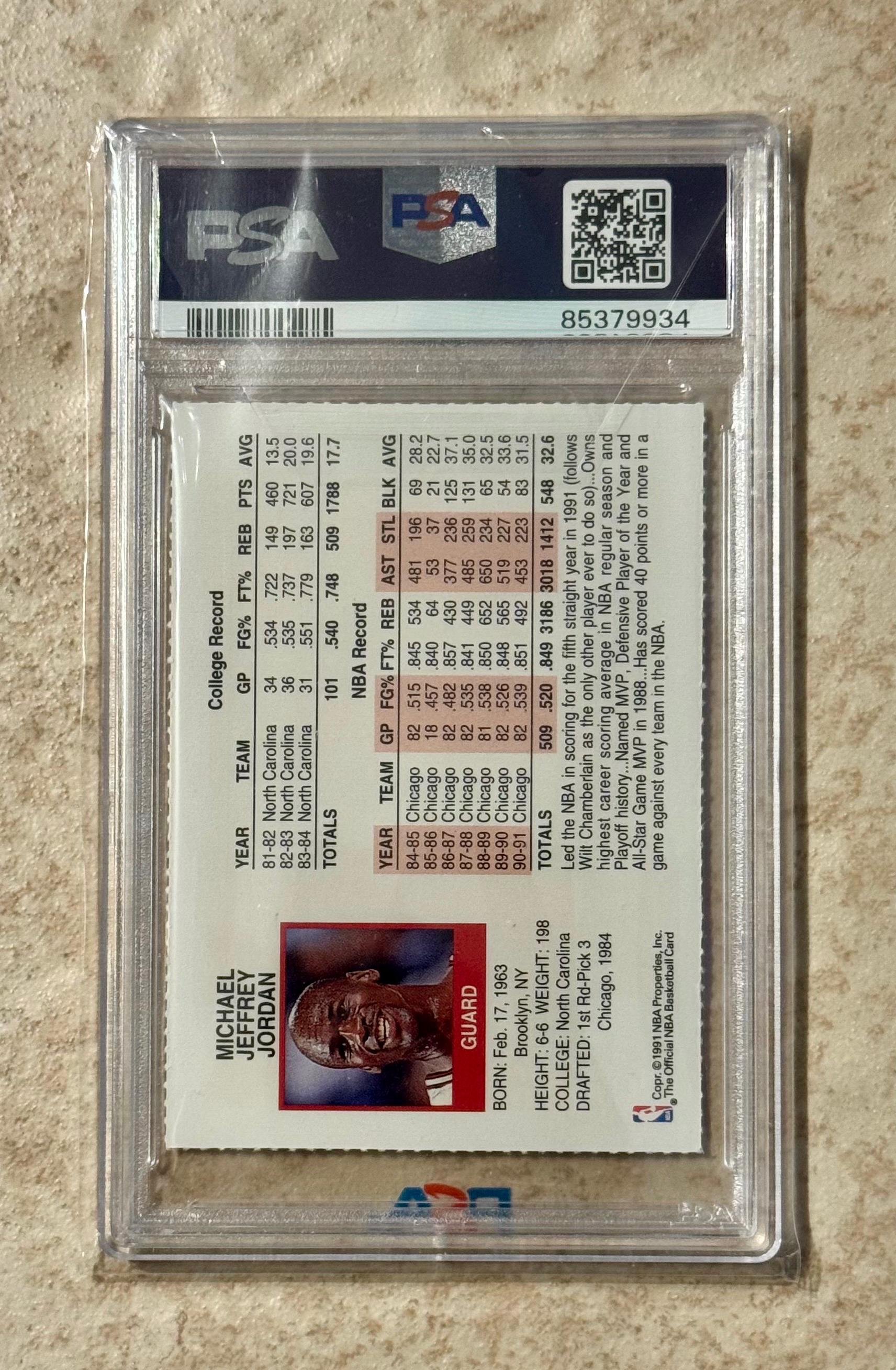 1991 Hoops Team Night Michael Jordan Perforated Sheets PSA 9 Mint