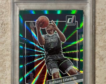 2023-2024 Panini Donruss Holo Green Laser Anthony Edwards #137 PSA 9 Mint