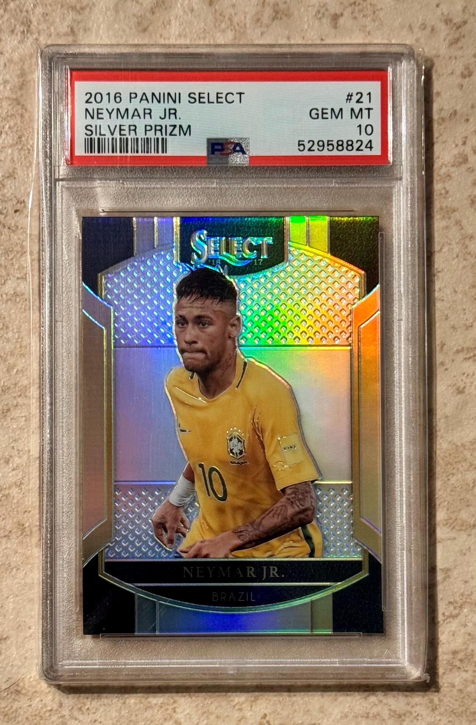 Neymar Jr 2016 Select Silver Prizm #21 Brazil PSA 10 Gem Mint