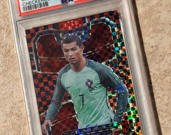 Cristiano Ronaldo 2017-18 Panini Select Checkerboard Prizm #33 PSA