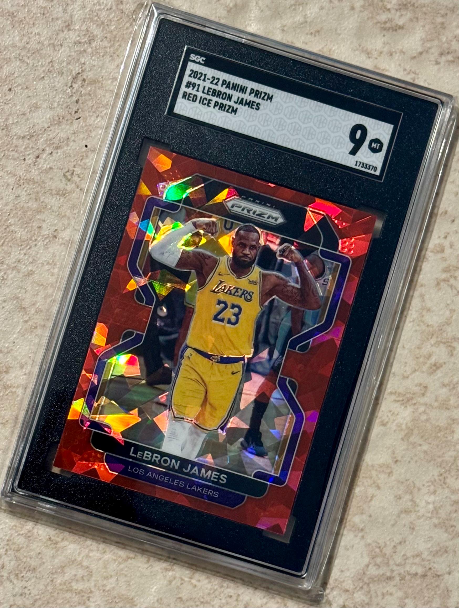 Lebron James 2021 Panini Prizm Red Ice #91 SGC 9 Mint Los Angeles