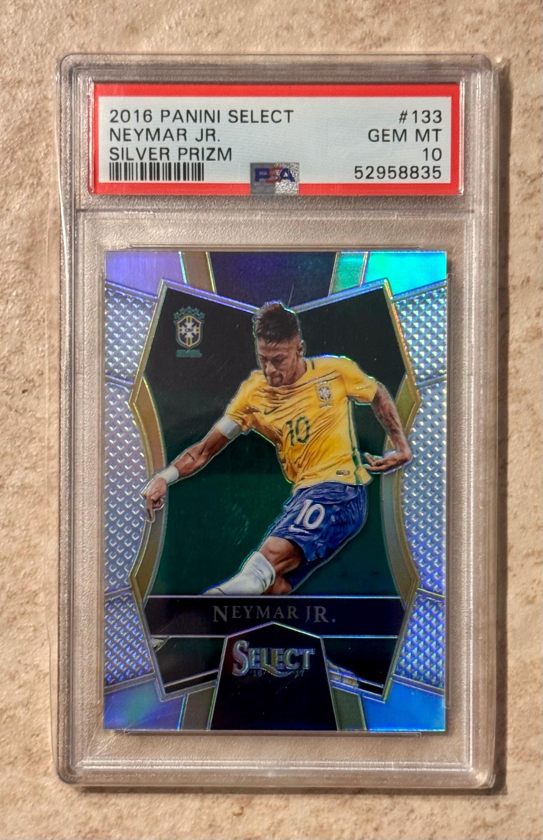 Neymar Jr 2016 Select Silver Prizm #133 Brazil PSA 10 Gem Mint 