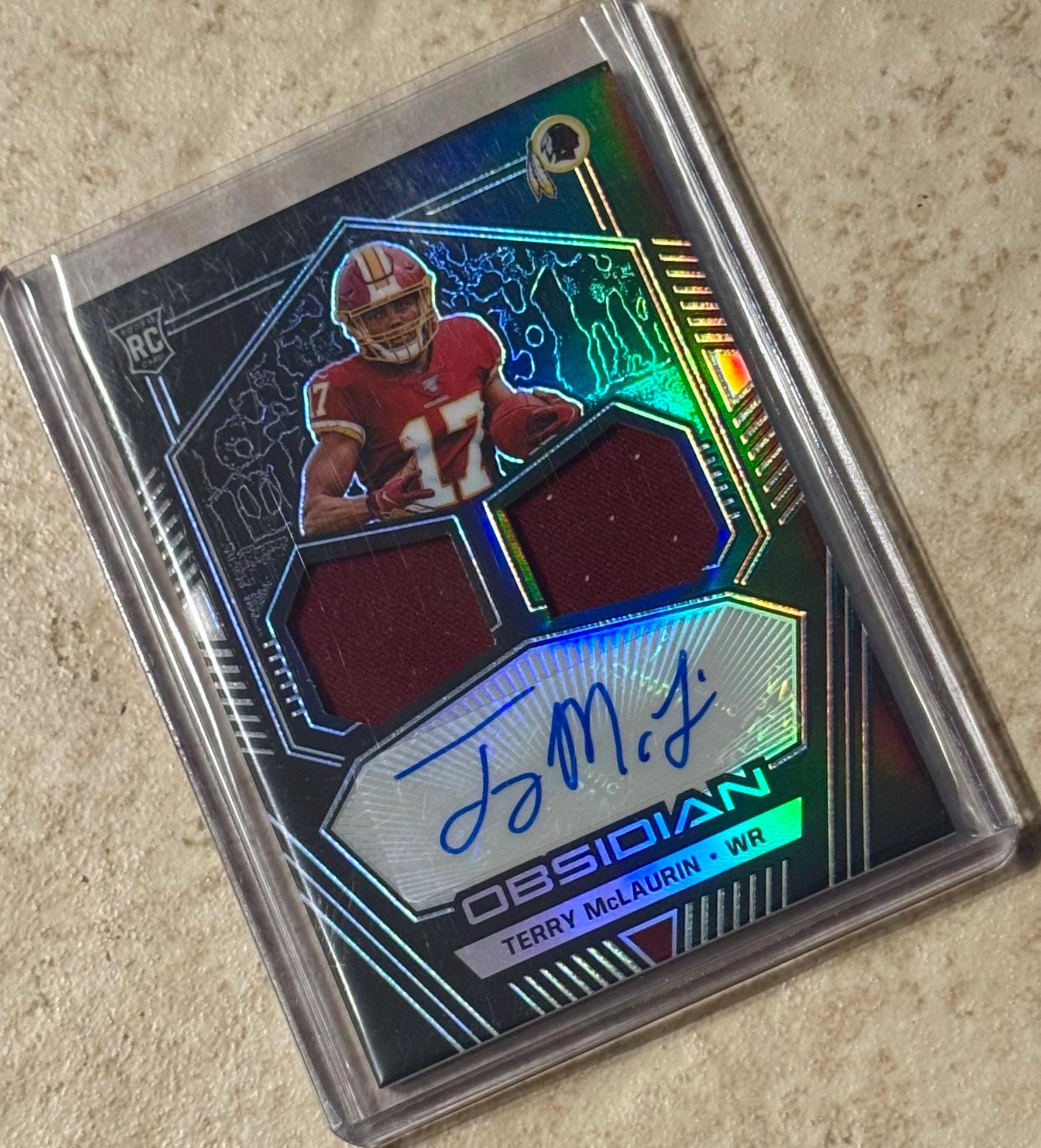 Terry Mclaurin 2019 Obsidian Rookie Dual Patch Auto Electric Etch