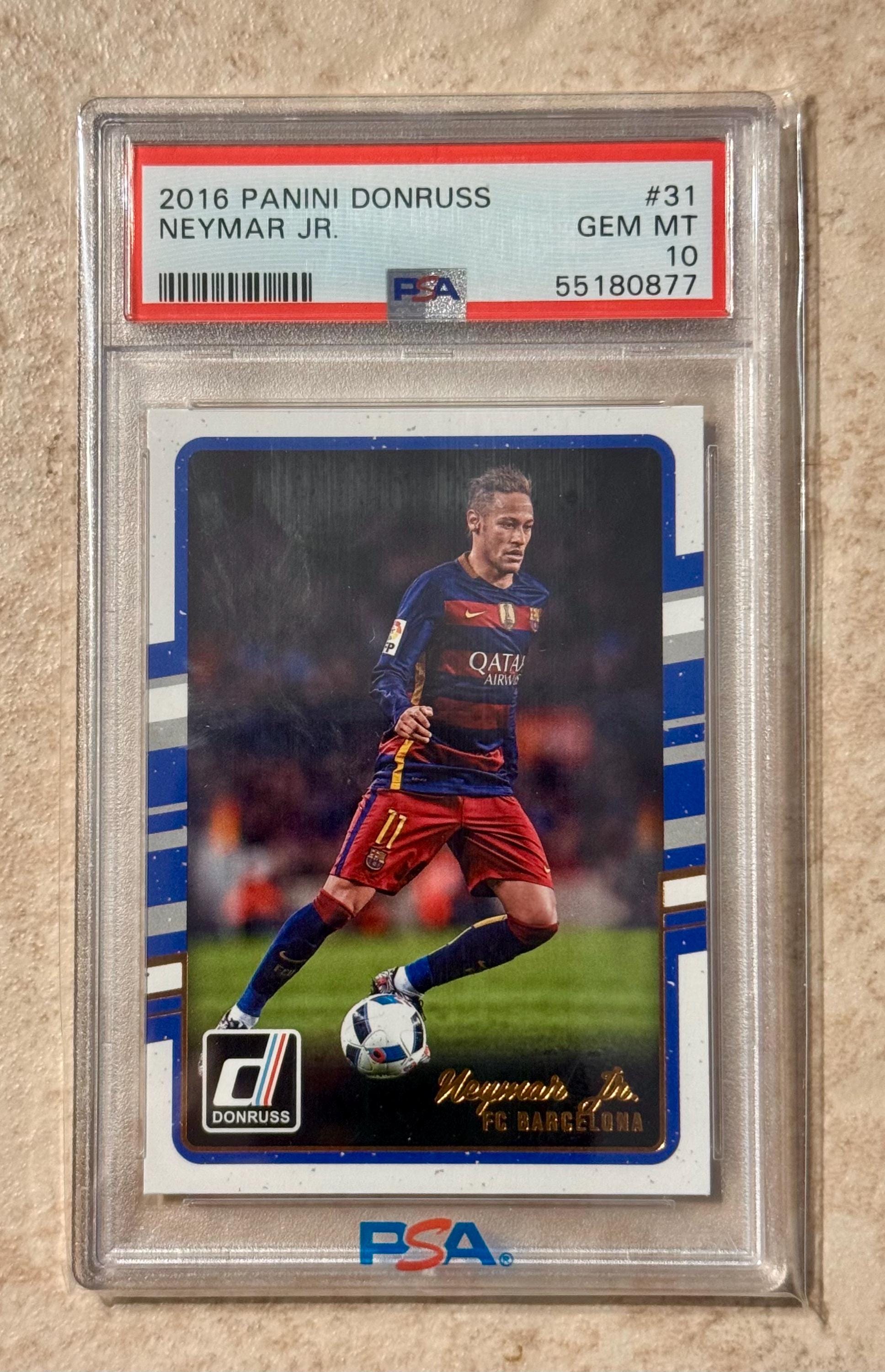 Neymar Jr 2016 Panini Donruss #31 Barcelona PSA 10 Gem Mint Brazil